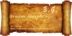 Brecher Gusztáv névjegykártya