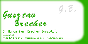 gusztav brecher business card